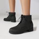 thumbnail image 3 of NECHOLOGY Botas Mujer Adulto Femenino Zapatos Botines para mujer Botas de equitación de cuero sólido a la moda para mujer, botas Vintage de fondo con cordones (Black, 7), 3 of 7