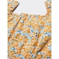 thumbnail image 4 of DressBerry Women's Printed Viscose Rayon Square Neck Ruffled Border Cropped Blouse Long Balloon Sleeves Casual&nbsp;Summer Wear Above Waist Length Regular Short Top, 4 of 7
