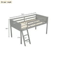 thumbnail image 6 of Kumix Loft Bed Twin Size, Wood Loft Bed with Full Length Guardrail and Convertible Inclined Ladder for Teens Adults, Heavy Duty Loft Bed Frame for Bedroom, Under Bed Storage, Noise-Free, Gray, 6 of 8