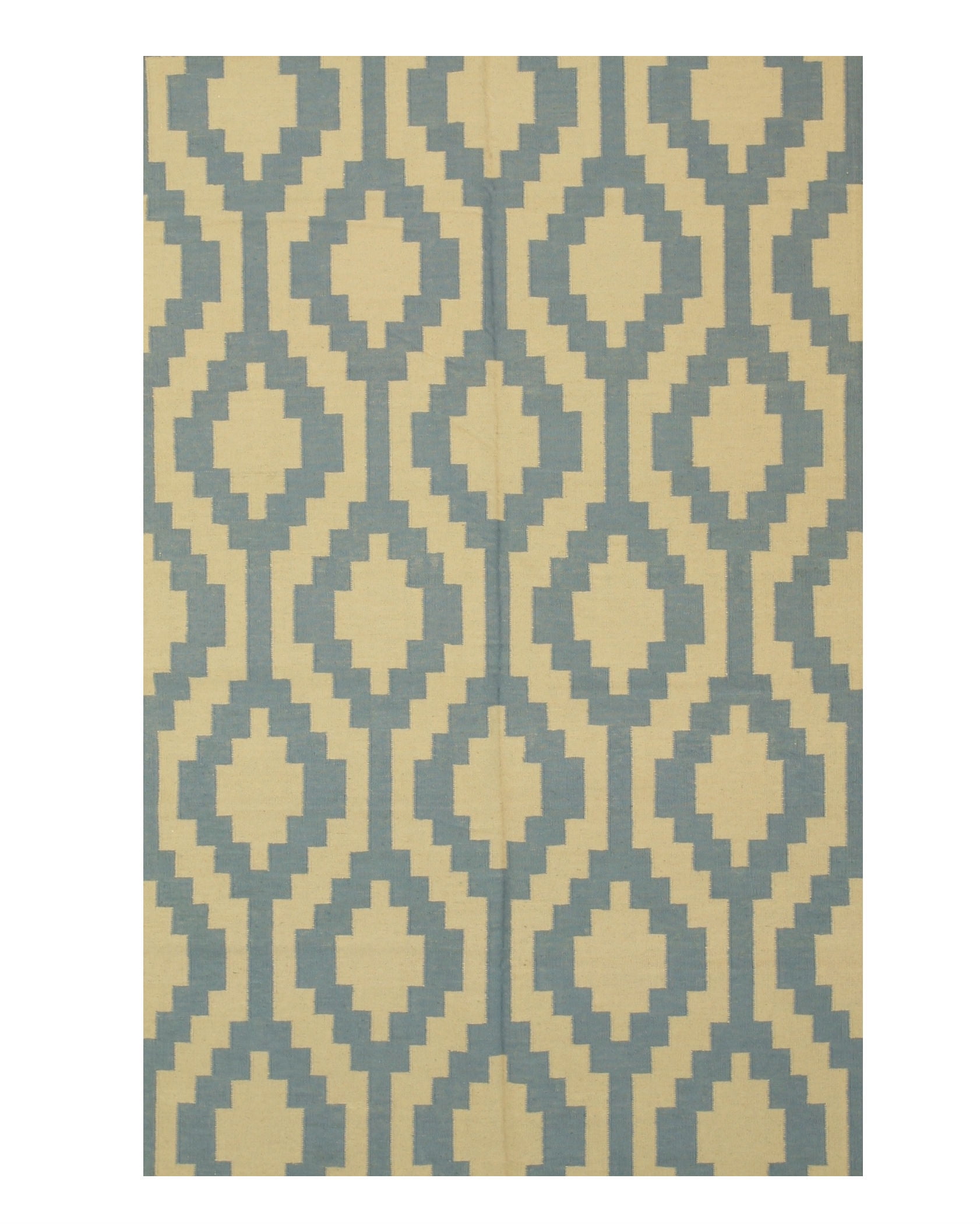EORC Handmade Wool Reversible Modern Moroccan Kilim Rug Yellow 5' x 8'