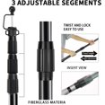 thumbnail image 2 of SAN LIKE Telescoping Tarp Poles Adjustable Tent Poles for Tarp Heavy-Duty Design Portable & Lightweight Fiberglass Tent Poles for Shelter Camping Awning 4 Sections Adjustable to 98.5in(Set of 2), 2 of 7