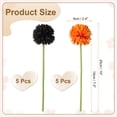 thumbnail image 2 of Uxcell 10 piezas de flores de bola de crisantemo artificial, ramo de flores de crisantemo falso de seda para decoración de hogar, jardín, boda y fiesta, naranja/negro, 2 of 7