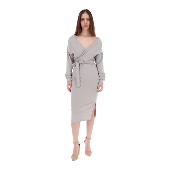 Vestido falda lápiz color Gris AMAD Casual para mujer Talla L