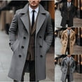 thumbnail image 6 of guisaled Men's Trench Coats Winter Double Breasted Casual Notched Lapel Collarwool Blend Coats Dressy Business Long Overcoats Monday Deals 2024, 6 of 7