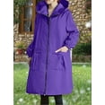 thumbnail image 4 of Dgankt Rain Jacket Women Rainproof Jacket Waterproof and Breathable Long Size with Hood Hiking Raincoat Ordinary Warm Windbreaker,Size XL-3XL, 4 of 4