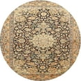 thumbnail image 1 of Ahgly Company Machine Washable Indoor Round Traditional Brown Gold Area Rugs, 4' Round, 1 of 7