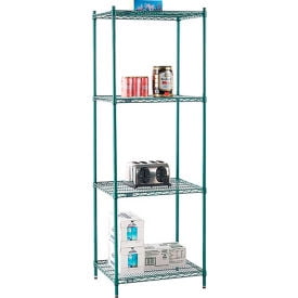 

Nexel Poly-Green 4 Tier Wire Shelving Starter Unit 30 W x 21 D x 86 H