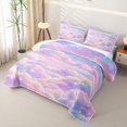 thumbnail image 3 of meiyoeat Pastel Cloud Star Twin Quilt Set,Colorful Rainbow Pattern Twin Coverlet Set For Girl,2pcs, 3 of 7