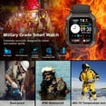 thumbnail image 3 of Military Smart Watch for Men Bluetooth Call Rugged 1.95" HD Big Screen Tactical Sports Watch Outdoor Fitness Tracker Smartwatch Compatible with Android iPhone Samsung,Black, 3 of 8