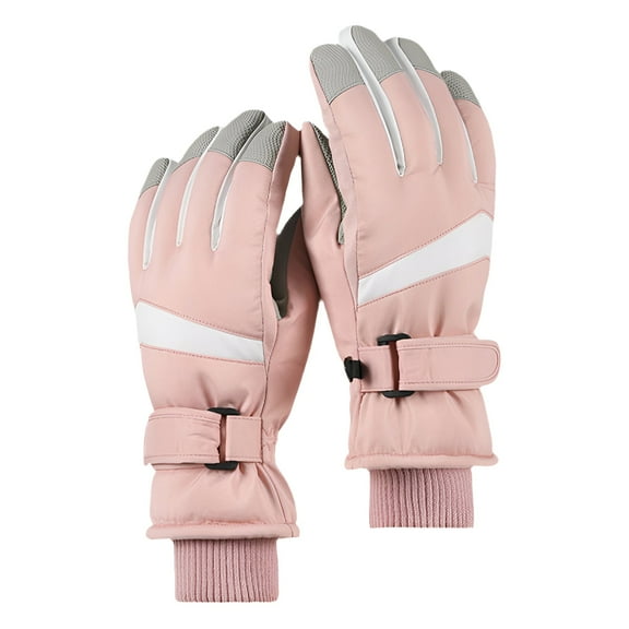 TELOLY 1Pair Mens Gloves for Cold Weather,Cotton Winter Gloves,Stay Warm Waterproof Gloves,Pink