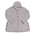 thumbnail image 4 of Lixiuxyad Fuzzy Hooded Jacket Women's Jacket Winter Warm Soft Hooded Coat Long Sleeve Button Front Loose Fit Casual Outerwear For Daily Wear Gray, 4 of 6