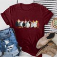 thumbnail image 2 of Gibobby Blusa Casual de Mujer Mujeres Casual Impresión Manga Corta Cuello Redondo Camiseta Suelta Blusa Tops(Vino,G), 2 of 4