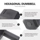 thumbnail image 2 of Juego de mancuernas hexagonales de goma de 5 kg para entrenamiento muscular de brazos, con conector (negro), 2 of 6
