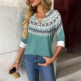thumbnail image 6 of Womens Long Sleeve T-Shirts Long Sleeve Chest Pocket Button Henley Neck Striped Graphic Tunic Tops Loose Casual Tees (M, Green|Boho), 6 of 7