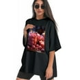 thumbnail image 3 of Plus Size Shirt for Women Oversized Black Tops for Women Short Sleeves Shirt for Women Valentine's Day (3) T Shirt Crewneck Shirt for Women M, 3 of 5