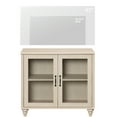 thumbnail image 5 of Light Beige Farmhouse TV Stand for 43 inch TV with 2 Glass Doors, 5 of 6