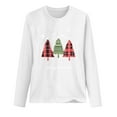 thumbnail image 4 of Wowcloth Woman's Christmas Tree Print Long Sleeve T-Shirt, Round Neck Casual Top for Daily Wear and Holiday Season, 4 of 7