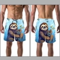 thumbnail image 3 of luoweisi Men's Beach Shorts Quick Dry Swim Trunks with Mesh Lining Sloth L, 3 of 5