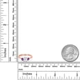 thumbnail image 6 of Gem Stone King 18K Rose Gold Plated Silver White Moissanite and Purple Amethyst Engagement Ring for Women | 1.22 Cttw | Oval 7X5MM | Gemstone Birthstone | Size 6, 6 of 7