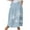 Blue, variant on Mrat Renaissance Skirt Women's Casual Retro Floral Skirts Linen Elastic Waist Pleated Maxi Skirt with Pockets Plus Size Skirts S-243 Blue 5XL