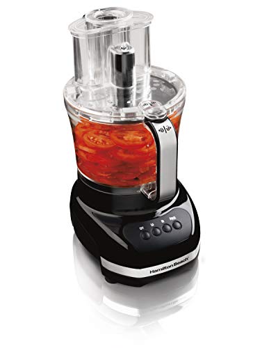 Hamilton Beach Big Mouth Duo Plus 12 Cup Food Processor ＆ Vegetable Chopper  with Additional Mini Cup Bowl, Black (70580)