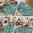 thumbnail image 5 of Rectangle Area Rugs 2.7 x 5 Ft, Pink Flowers Non-Slip Residential Carpet, Black Brown White Horse Country Retro Teal Indoor Crawling Mats Runner Rugs for Living Room/Dining Room/Bedroom, 5 of 8
