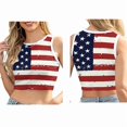 thumbnail image 3 of Color Cosplayer American USA Flag Crop Tank Tops for Women T Shirt Patriotic 4th of July Vest Tops B298-1002 XL, 3 of 5