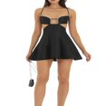 thumbnail image 1 of Femmes Strappy Dos Mini Robe Sans Manches Spaghetti Robe Fluide, 1 of 5