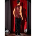 thumbnail image 3 of DARING DIVA Men's Glitter Tank Top Sleeveless Disco See Through Sparkly Vest XL Red, 3 of 6