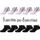 thumbnail image 1 of 10 pares de calcetines tobilleros de alta calidad para hombre, calcetines deportivos de algodón transpirables, malla informal atlética de verano, calcetines cortos de corte fino, talla 38-48 Tan Jianjun unisex, 1 of 2
