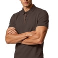 thumbnail image 5 of FAWUUDO Men's Shirts Short Sleeve Moisture Wicking Performance Collared Shirt for Work Casual Sports Coffee, 5 of 7