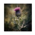 thumbnail image 3 of Designart "Thistle Plant Whispers in Purple and Green V" Floral Print on Natural Pine Wood, 3 of 5