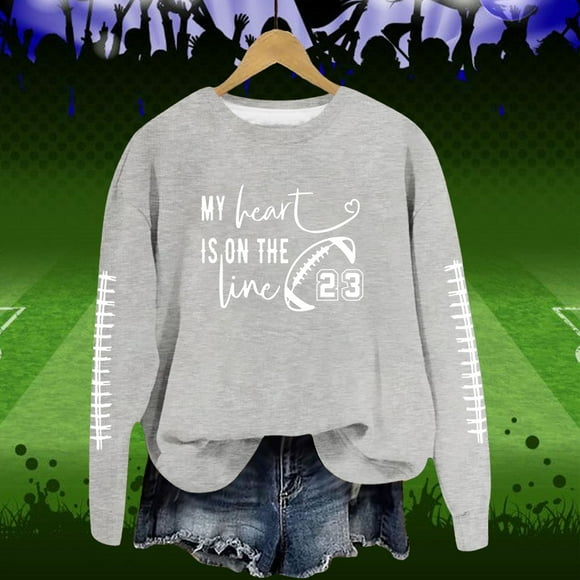 WILLBEST hoodie Football Shirts For Women Football Mom Shirt Football Custom Name Football Shirts Game Day Shirt snow hoodie jacket