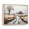 thumbnail image 2 of Designart "Monochrome Harvest Winter Farm wall art I" Farm Floater Framed Canvas Wall Art, 2 of 7