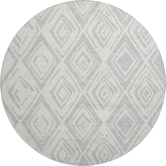 Dalyn Rugs Premium Machine Washable Mayfield AMF737 Pewter 8' x 8' Round Rug