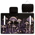 thumbnail image 4 of COEQINE 2-in-1 Golf Cart Seat Cover & Carry Bundle, Folds Like a Bag with Handle, Universal Fit for Two-Seaters, 4 Storage Pockets, Machine Washable Polyester, Purple Mushroom Floral, 4 of 8
