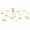 thumbnail image 4 of Juego de 17 anillos para mujer Anillos bohemios dorados para niñas Anillos con gemas de cristal Anillos con nudo para adolescentes Fiesta Joyas Fesvital para el día a día Regalo, 4 of 7