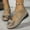 Brown, variant on Hoshose Women's Flats Dressy Shoes Suede Round Toe Comfortable Bowknot Ballet Wedge Shoes Fashion Casual Soft Sole