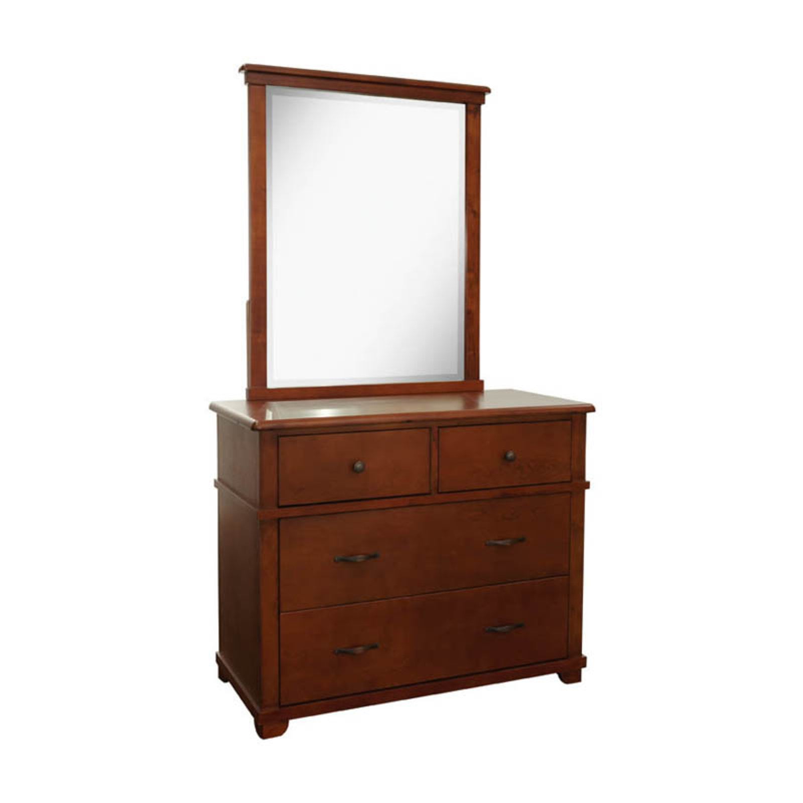 Bolton Furniture Woodridge 4Drawer Chest with Mirror Set, Chestnut