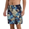 thumbnail image 2 of Disketp Men'S Swim Trunks Hawaiian Breathable Surf Beach Swimsuits Mesh Lining Beach Shorts With Pockets-Abstract Blue Squares, 2 of 9