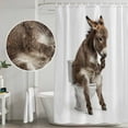 thumbnail image 3 of Donkey Sitting on The Toilet Thinking Bathroom Shower Curtains with Hooks, Abstract Funny Animal Waterproof Fabric Washable Shower Curtain for Home Hotel Bathtub Decor 60x72 Inch, 3 of 9