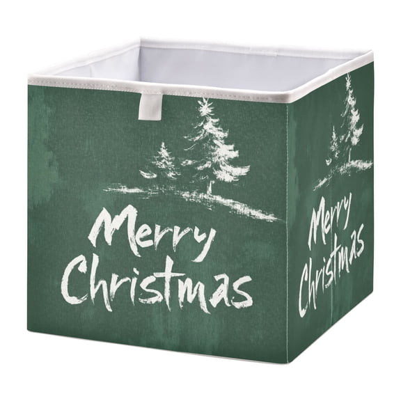 WOBOGO Christmas Tree Storage Basket Foldable Easy to Clean Durable with Hollow Support Plate with Handle 11.02×11.02×11.02 in