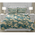 thumbnail image 2 of DOJLIO Art Flower Bedspread Cover Farmhouse Style Queen Size Quilt Cover Beige Flower Bedding Collection Vintage Theme Decorative Bedding Sets for Adult Men Women, 2 of 5
