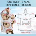 thumbnail image 4 of Oversized Wearable Blanket Hoodie,Cartoon Pug Dog Sherpa Blanket Hoodie with Super Pockets,Super Warm Fuzzy Pullover for Women & Men, 4 of 6