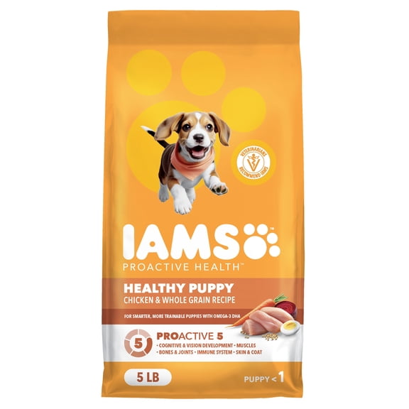 IAMS Proactive Health Chicken Dry Puppy Food, (4) 5 Lb Bags