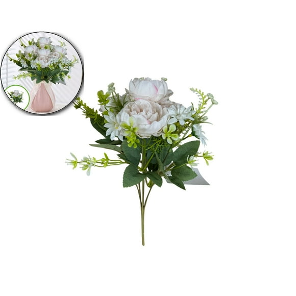 Dvruxg Artificial Flowers, Fake Roses Artificial Flowers Bulk with Stems, Artificial Flower Bouquet Bulk Fake Flowers for Home, Wedding, Party Decor