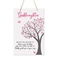 thumbnail image 1 of LifeSong Milestones Baptism Christening Modern Rope Tree Sign for Son Daughter Godchild Godson Goddaughter Child First Holy Communion Gift Mother Father Godparents 8”x 12" (May You Feel As Close), 1 of 4