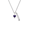 thumbnail image 2 of Delight Jewelry Silvertone Small Long Purple Heart Silvertone Courage Strength Wisdom Honesty Bar Charm Necklace, 23", 2 of 4
