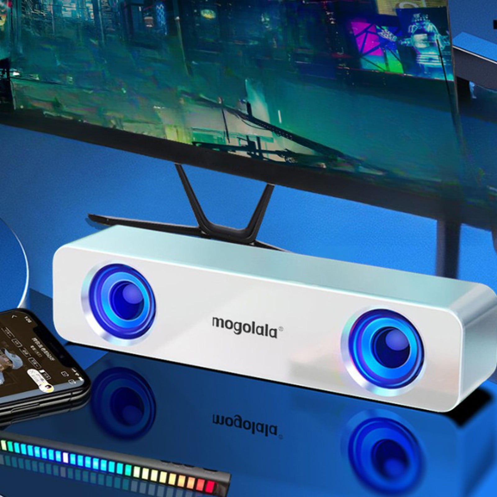 Tunhigl Surround Sound Bar Wired Computer Speakers Stereo Subwoofer Mini Speaker Wired Stereo Strong Bass