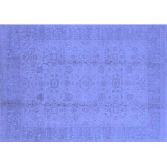 Ahgly Company Indoor Rectangle Oriental Blue Industrial Area Rugs, 8' x 12'